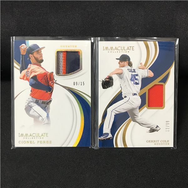 LOT OF 2 2019 PANINI IMMACULATE COLLECTION BASEBALL PATCH TRADING CARDS - 09/15 & 12/99