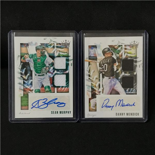 LOT OF 2 2020 PANINI DIAMOND KINGS BASEBALL SIGNED DUAL PATCH TRADING CARDS