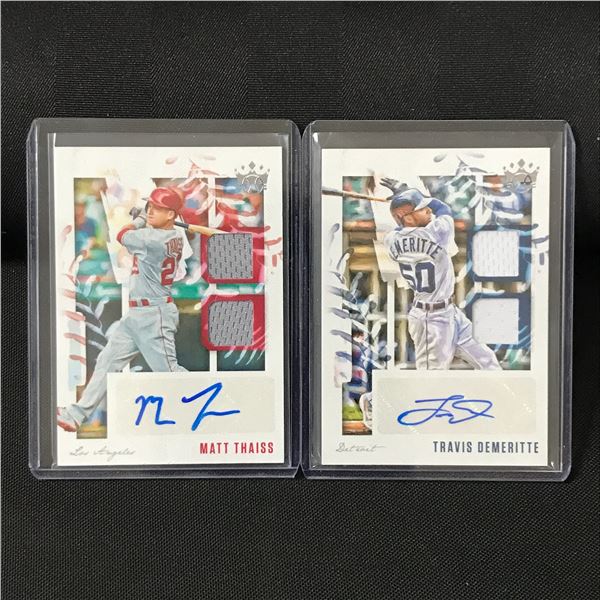 LOT OF 2 2020 PANINI DIAMOND KINGS BASEBALL SIGNED DUAL PATCH TRADING CARDS