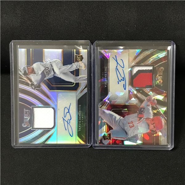 LOT OF 2 2020 PANINI SELECT BASEBALL SIGNED PATCH ROOKIE TRADING CARDS