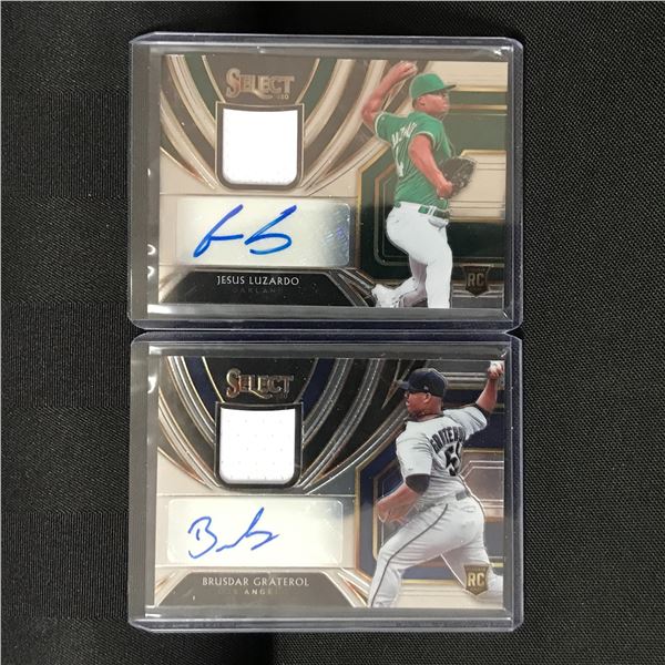 LOT OF 2 2020 PANINI SELECT BASEBALL SIGNED PATCH ROOKIE TRADING CARDS