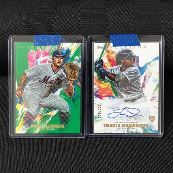 LOT OF 2 2020 TOPPS INCEPTION TRADING CARDS - INCLUDING 1 SIGNED