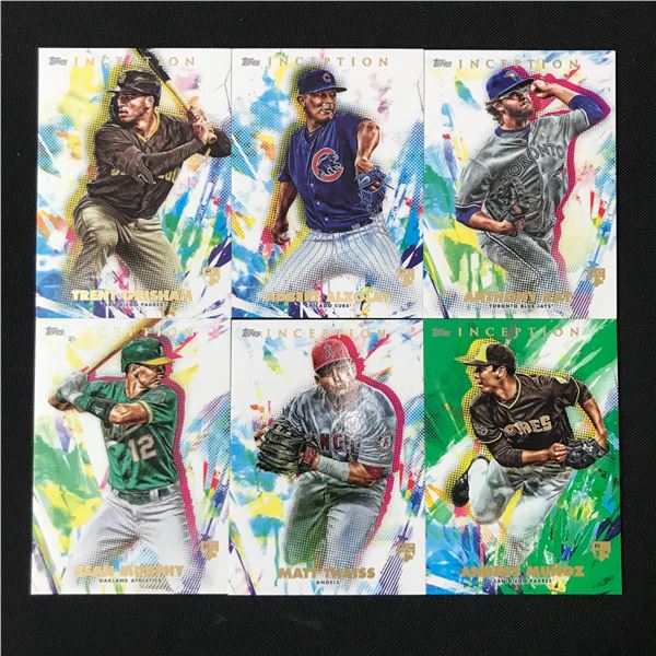 LOT OF 6 TOPPS INCEPTION ROOKIE TRADING CARDS