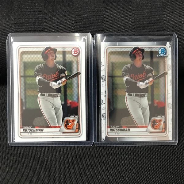 LOT OF 2 ADLEY RUTSCHMAN BOWMAN BASEBALL TRADING CARDS