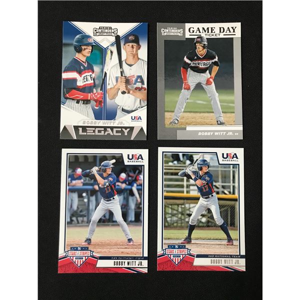 LOT OF 4 BASEBALL TRADING CARDS