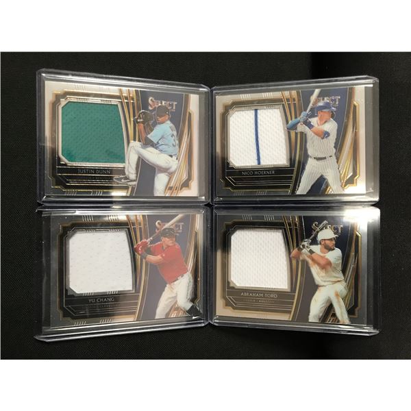 LOT OF 4 PANINI 2020 SELECT BASEBALL PATCH TRADING CARDS