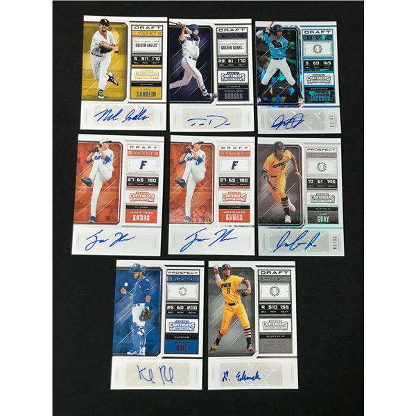 LOT OF 8 2018 PANINI CONTENDERS DRAFT PICKS SIGNED BASEBALL TRADING CARDS