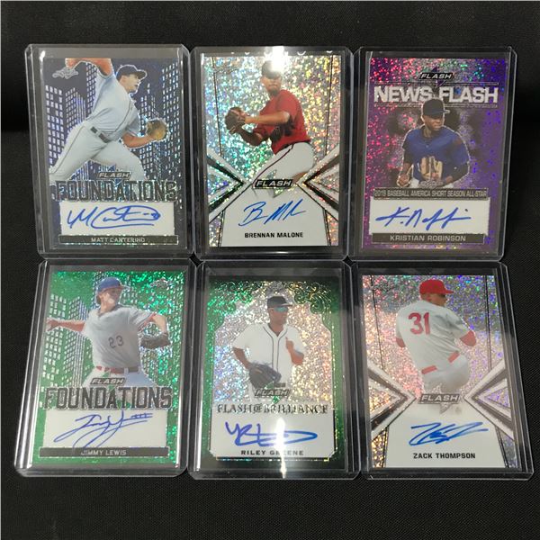 LOT OF 6 SIGNED BASEBALL TRADING CARDS