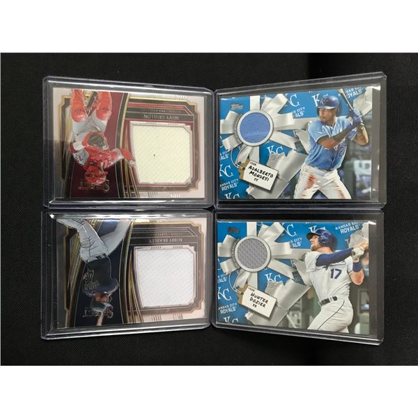 LOT OF 4 BASEBALL PATCH TRADING CARDS