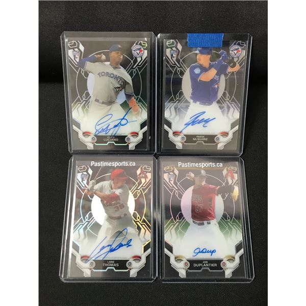 LOT OF 4 BASEBALL SIGNED TRADING CARDS