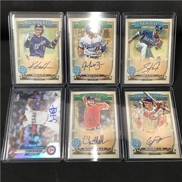 LOT OF 6 BASEBALL SIGNED TRADING CARDS