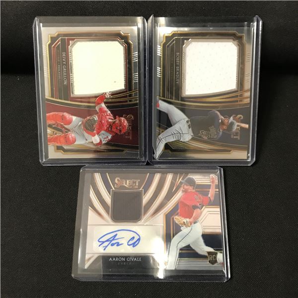 LOT OF 3 PATCH TRADING CARDS INCLUDING ONE SIGNED