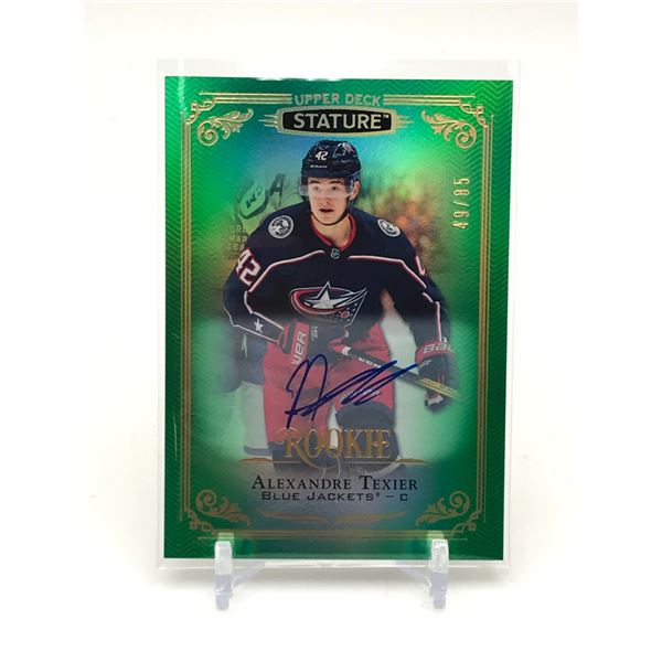 2019-20 UPPER DECK STATURE HOCKEY ALEXANDRE TEXIER SIGNED TRADING CARD 49/85