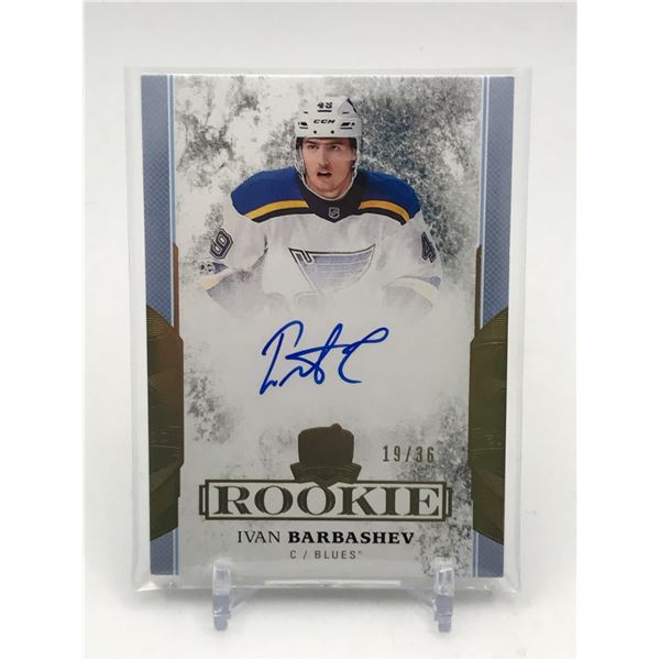 2017-18 UPPER DECK THE CUP HOCKEY IVABN BARBASHEV SIGNED ROOKIE TRADING CARD 19/36