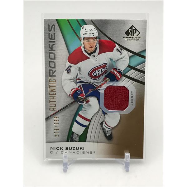 2019-20 UPPER DECK SP GAME USED HOCKEY NICK SUZUKI PATCH TRADING CARD 278/599