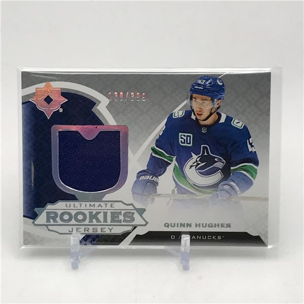 2019-20 UPPER DECK ULTIMATE COLLECTION HOCKEY QUINN HUGHES PATCH TRADING CARD 139/399