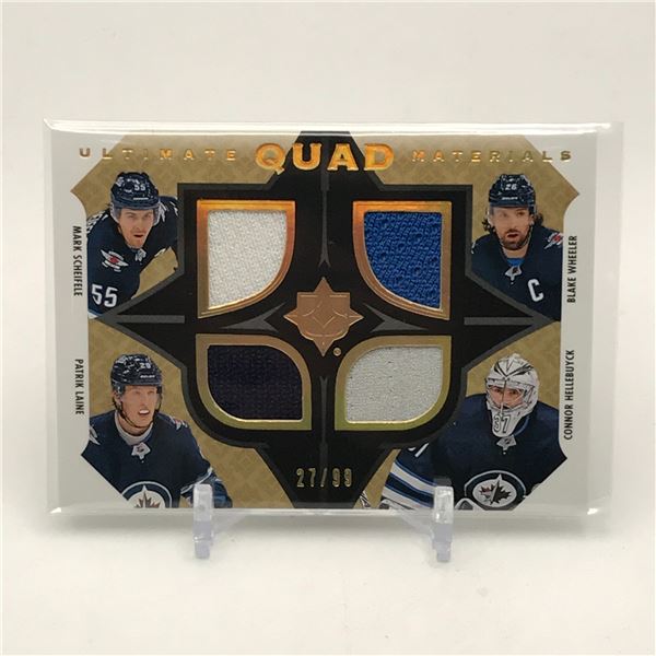 2019-20 UPPER DECK ULTIMATE COLLECTION HOCKEY QUAD PATCH TRADING CARD 27/99