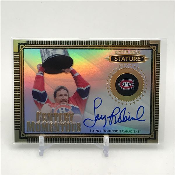 2019-20 UPPER DECK STATURE HOCKEY LARRY ROBINSON SIGNED TRADING CARD