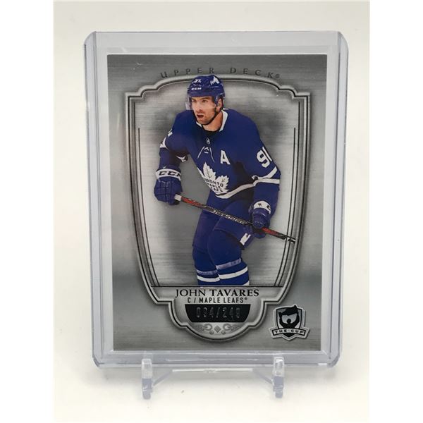 2018-19 UPPER DECK THE CUP JOHN TAVARES PATCH TRADING CARD 094/249