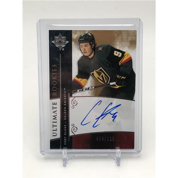 2019-20 UPPER DECK ULTIMATE COLLECTION HOCKEY CODY GLASS SIGNED TRADING CARD 054/125