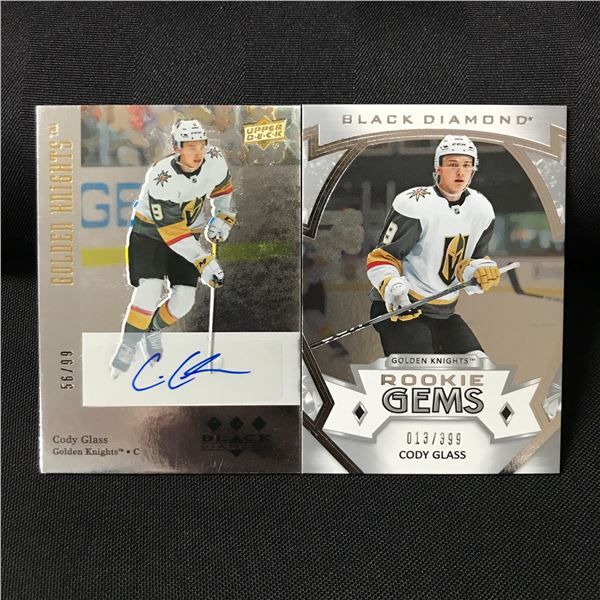 LOT OF 2 CODY GLASS TRADING CARDS INCLUDING 1 ROOKIE AND 1 56/99