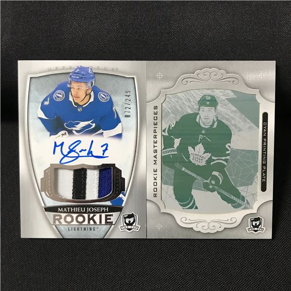 LOT OF 2 HOCKEY TRADING CARDS - 1 SIGNED PATCH AND 1 PRINTING PLATE
