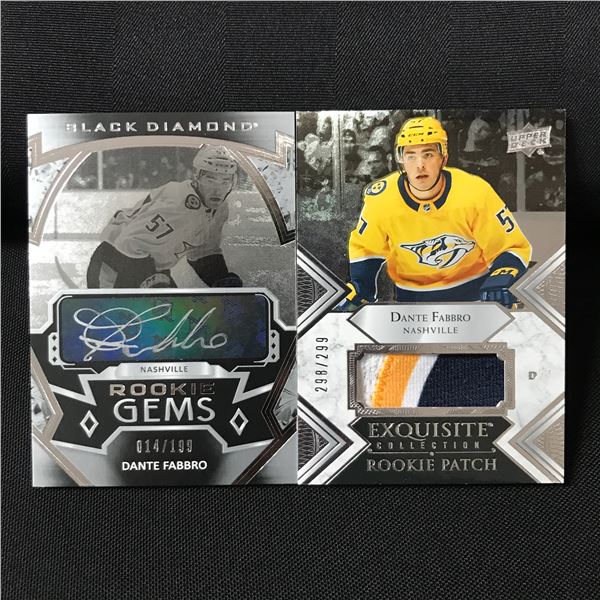 LOT OF 2 HOCKEY TRADING CARDS INCLUDING 1 SIGNED PATCH ROOKIE GEM