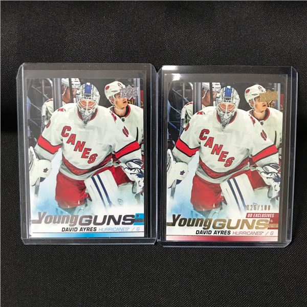 LOT OF 2 2019-20 UPPER DECK HOCKEY DAVID AYRES TRADING CARDS - INCLUDING 1 026/100