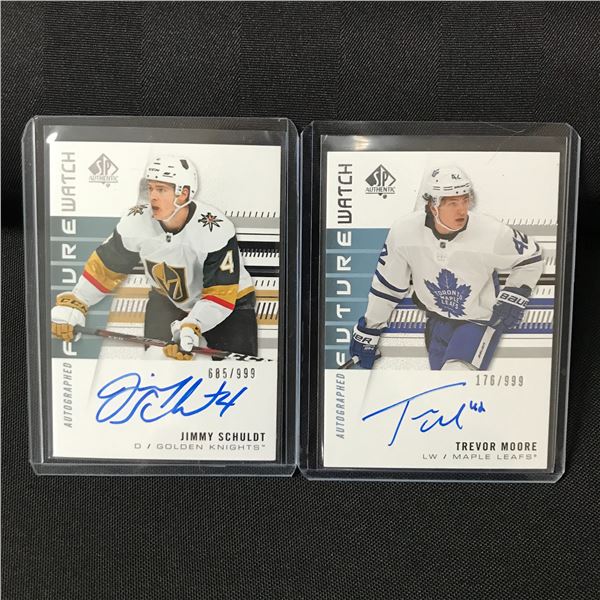 LOT OF 2 2019-20 SP AUTHENTIC HOCKEY SIGNED TRADING CARDS /999