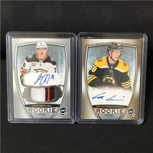 LOT OF 2 2018-19 UPPER DECK THE CUP HOCKEY SIGNED TRADING CARDS - 214/249 & 09/36