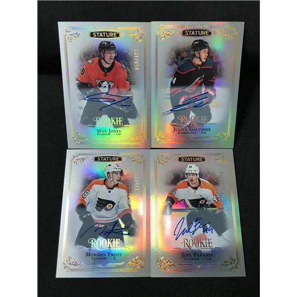 LOT OF 4 STATURE ROOKIE SIGNED HOCKEY TRADING CARDS