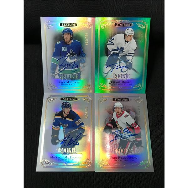 LOT OF 4 STATURE ROOKIE SIGNED HOCKEY TRADING CARDS