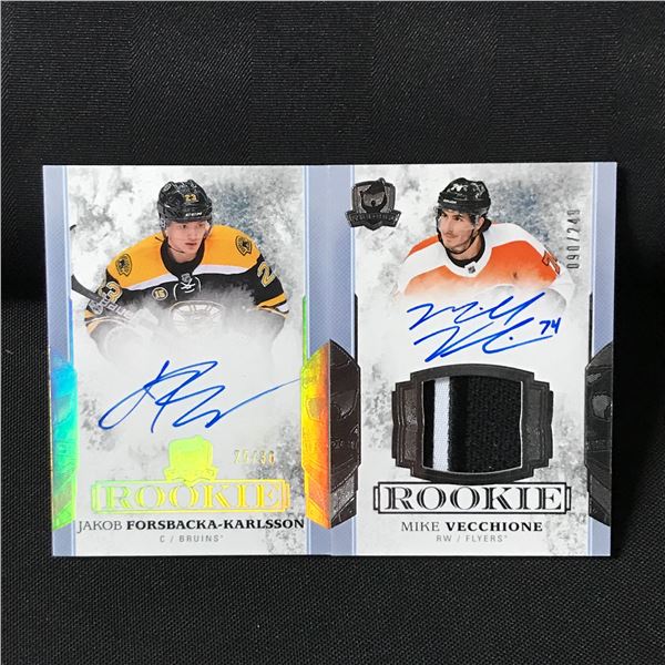 LOT OF 2 2017-28 UPPER DECK THE CUP HOCKEY SIGNED TRADING CARDS