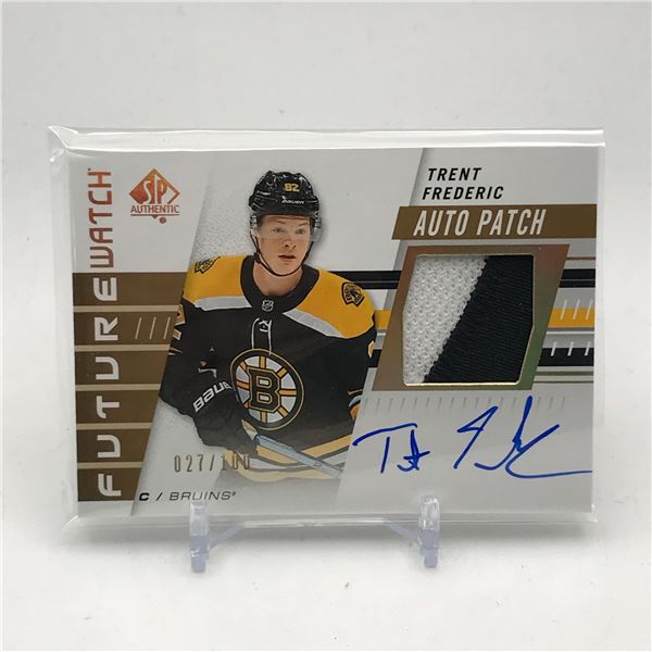 2019-20 UPPER DECK SP AUTHENTIC HOCKEY TRENT FREDERICK SIGNED PATCH TRADING CARD 027/100
