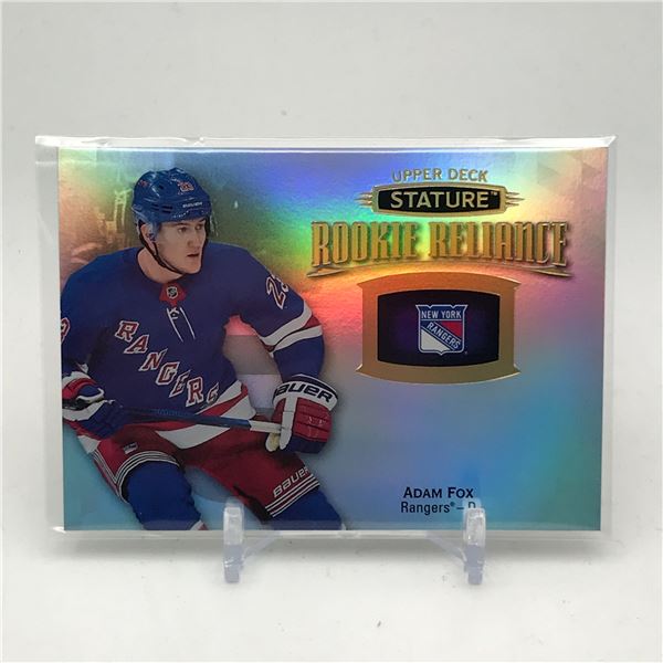 2019-20 UPPER DECK STATURE HOCKEY ROOKIE RELIANCE ADAM FOX TRADING CARD