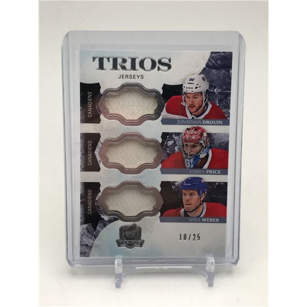 2017-18 UPPER DECK THE CUP HOCKEY TRIOS JERSEY PATCH TRADING CARD 10/25