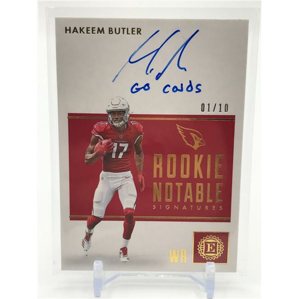 2019 PANINI ENCASED FOOTBALL HAKEEM BUTLER SIGNED NOTABLE ROOKIES TRADING CARD 01/10