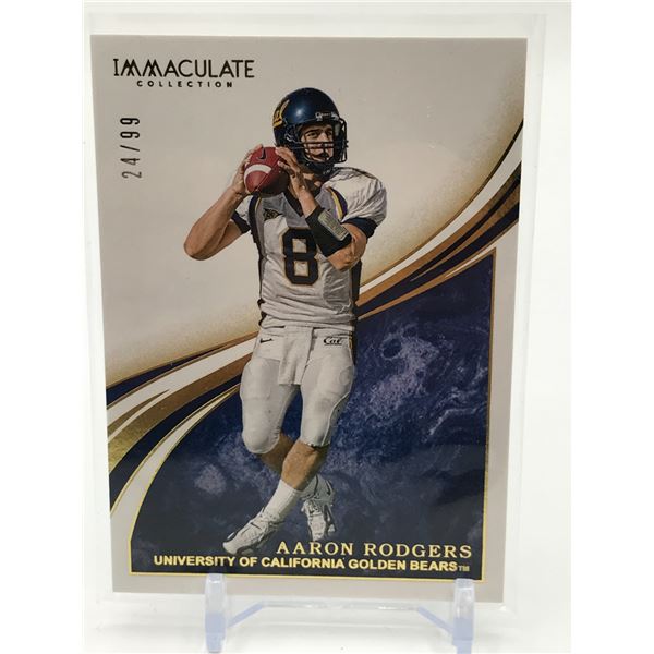 2020 PANINI IMMACULATE COLLECTION COLLEGIATE AARON RODGERS TRADING CARD 24/99
