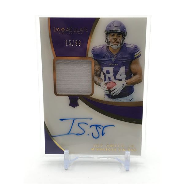 2019 PANINI IMMACULATE COLLECTION FOOTBALL IRV SMITH JR SIGNED PATCH TRADING CARD 15/99