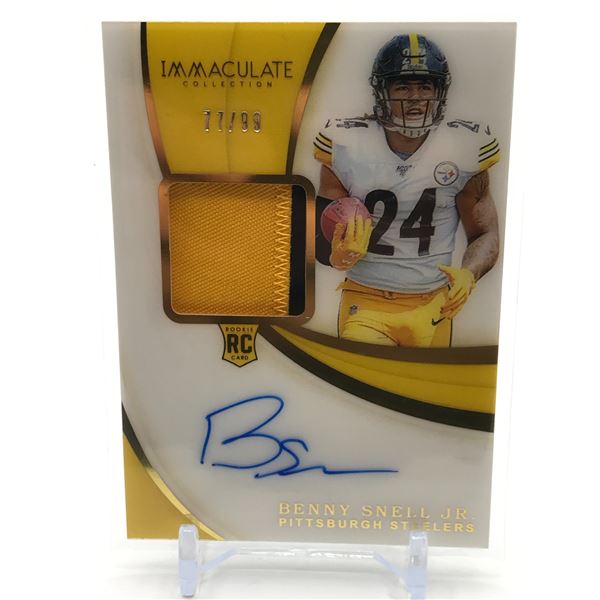 2019 PANINI IMMACULATE COLLECTION FOOTBALL BENNY SNELL JR SIGNED ROOKEIE PATCH TRADING CARD 77/99