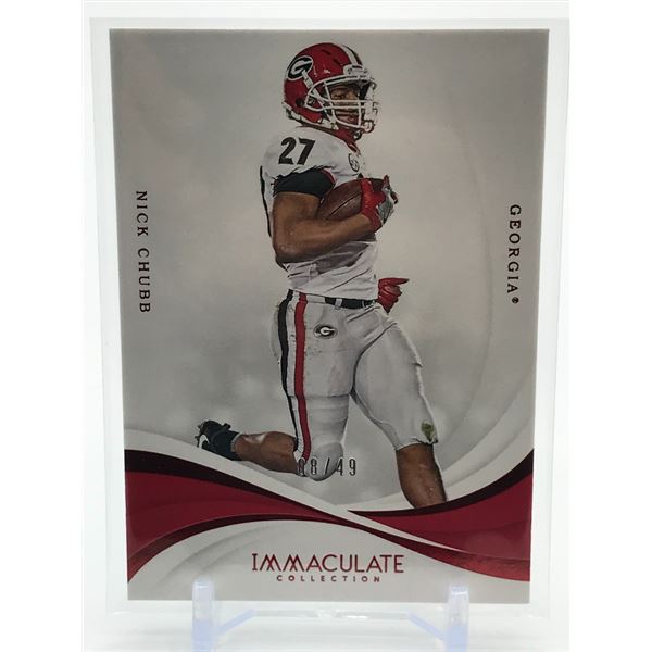 2019 PANINI IMMACULATE COLLECTION COLLEGIATE NICK CHUBB TRADING CARD 08/49