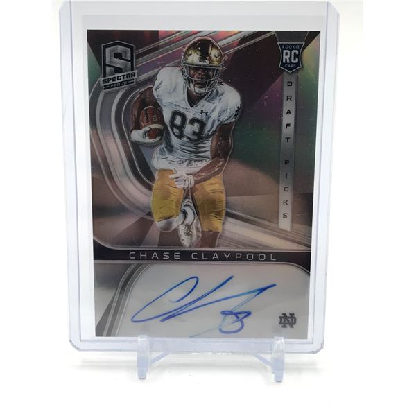 2020 PANINI SPECTRA DRAFT PICKS CHASE CLAYPOOL SIGNED ROOKIE TRADING CARD