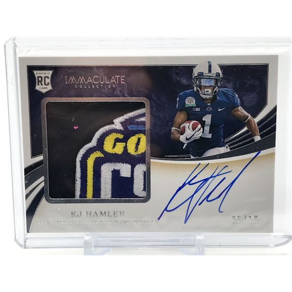 2020 PANINI IMMACULATE COLLECTION COLLEGIATE KJ HAMLER SIGNED PATCH ROOKIE TRADING CARD 06/10