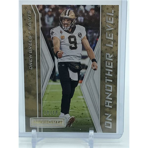 2019 PANINI ROOKIES AND STARS FOOTBALL DREW BREES TRADING CARD 10/10