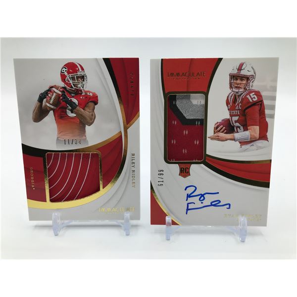 LOT OF 22019 PANINI IMMACULATE COLLECTION COLLEGIATE - 1 SIGNED ROOKIE
