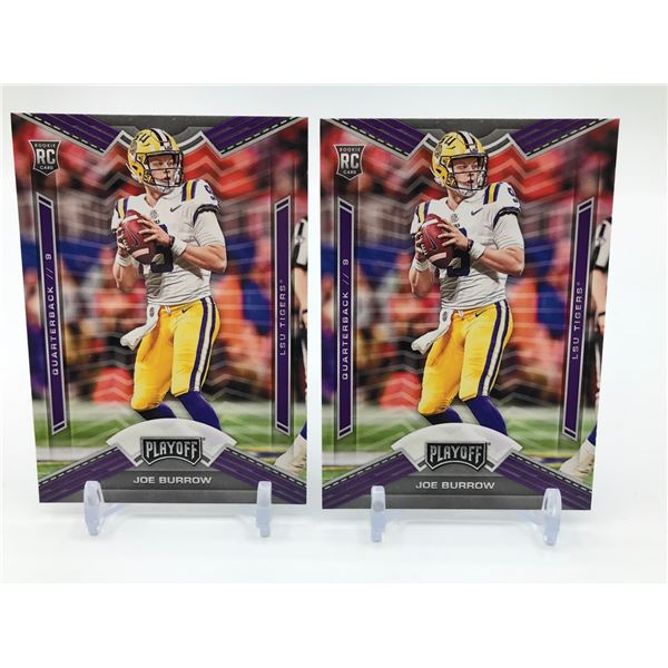 LOT OF 2 PANINI CHRONICLES DRAFT PICK PLAYOFFS JOE BURROW ROOKIE TRADING CARDS