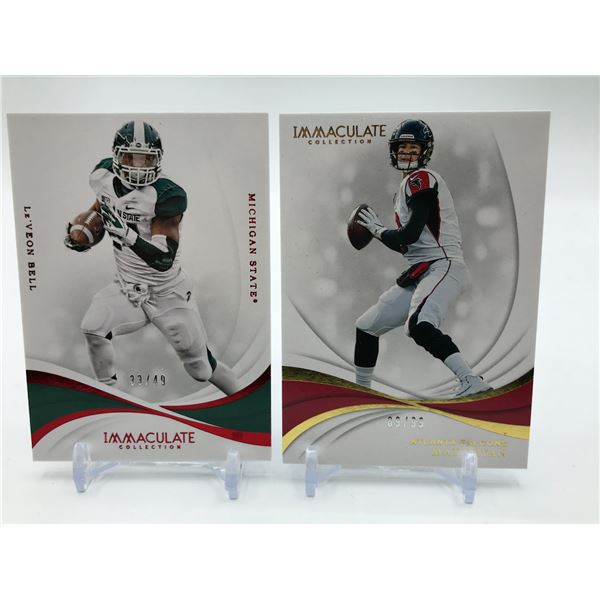 LOT OF 2 2019 IMMACULATE COLLECTION FOOTBALL TRADING CARDS - 33/49 & 89/99