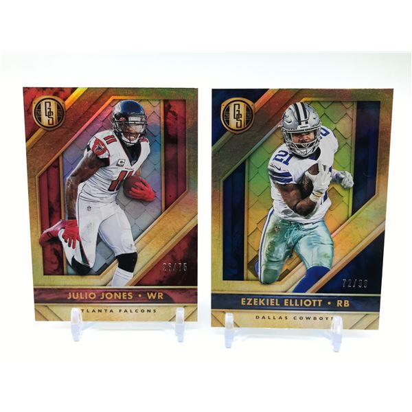 LOT OF 2 2020 PANINI GOLD STANDARD FOOTBALL TRADING CARDS 26/75 & 72/99