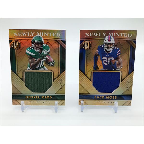 LOT OF 2 2020 PANINI GOLD STANDARD FOOTBALL PATCH TRADING CARDS /225