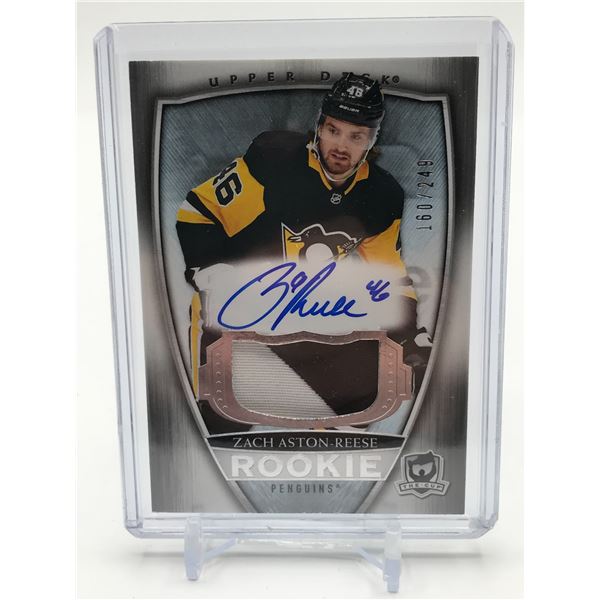 2018-19 UPPER DECK THE CUP HOCKEY ZACH-ASTON REESE SIGNED ROOKIE TRADING CARD - 160/249